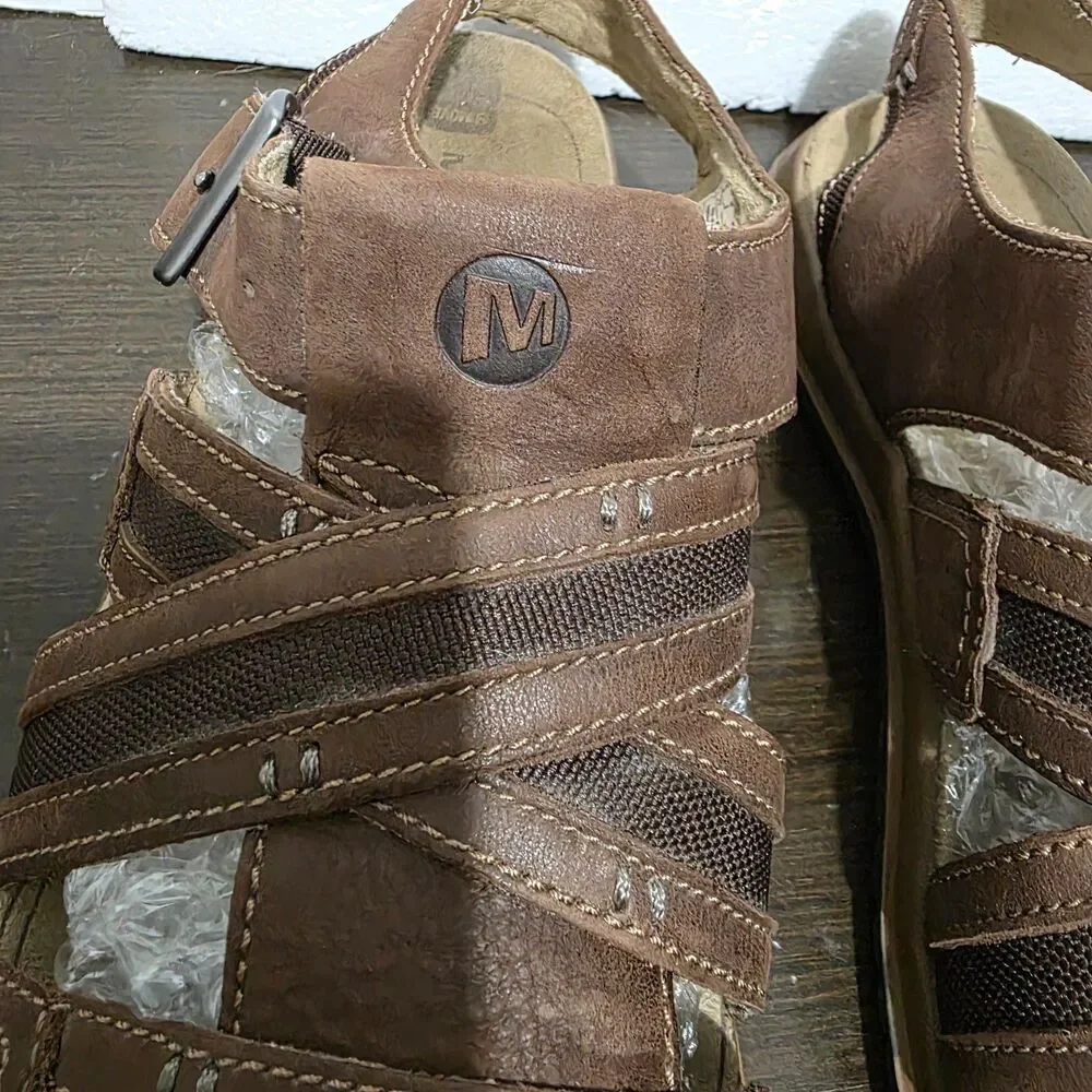 Merrell Espresso J62213 Brown Suede Leather Fisherman Sandals 9 - Picture 7 of 16